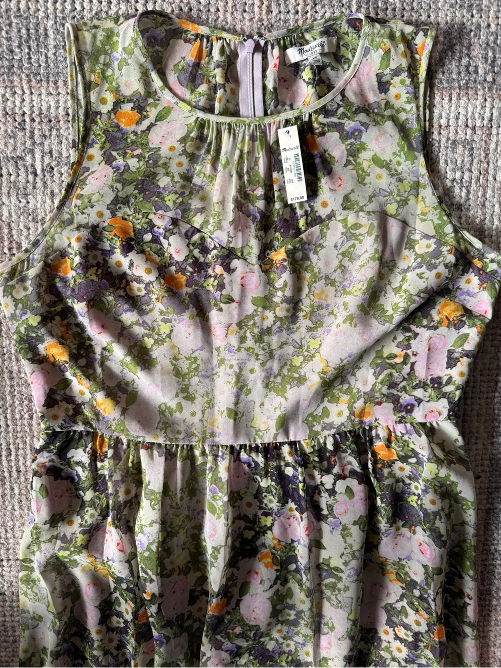 Vintage MADEWELL Maxi Dress Rare Watercolor Floral Garden Botanical Size 12 NWT - Picture 11 of 15